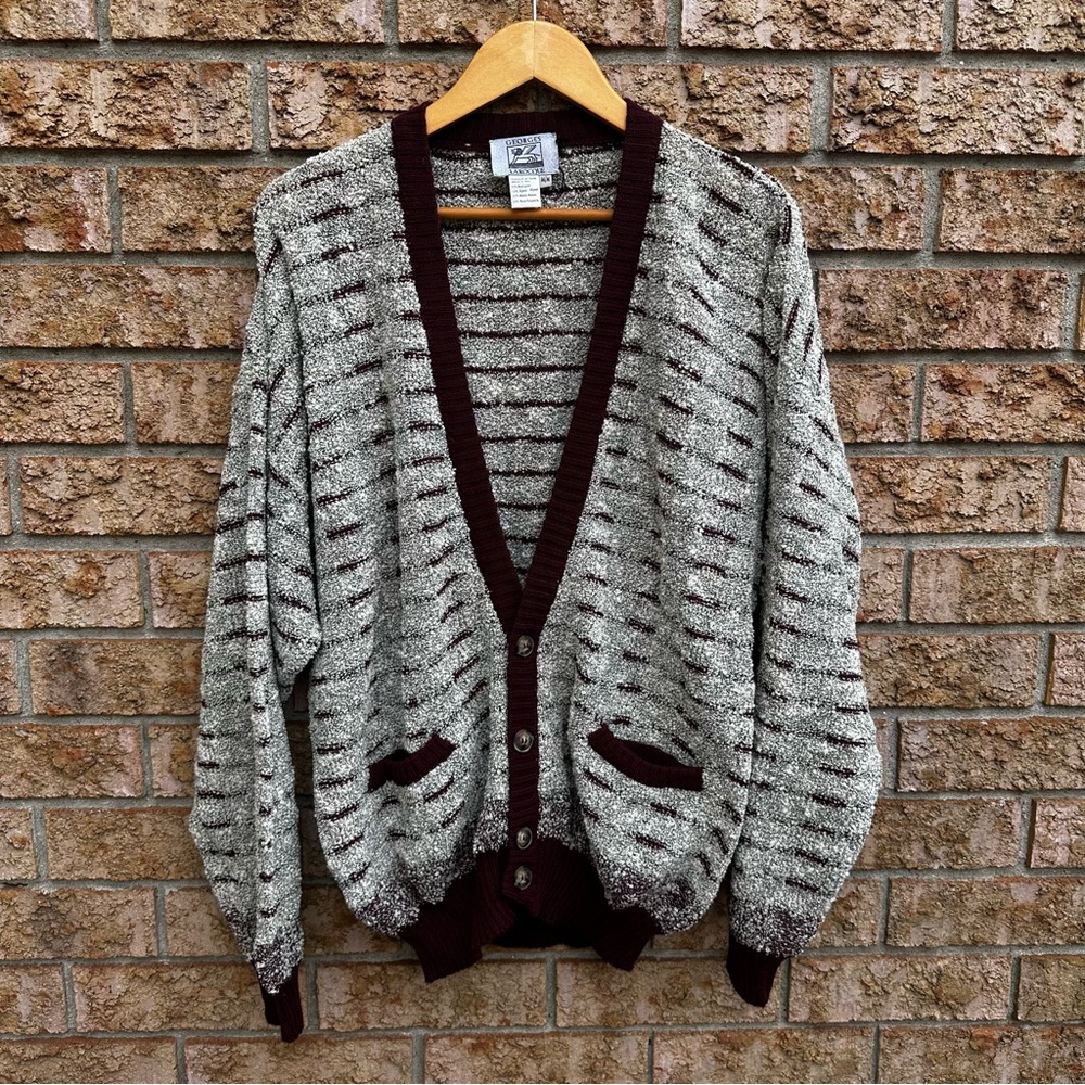 Vintage GEORGES LAROCOUE Wool Alpaca Mohair 
Grandpacore Knitted Cardigan size M